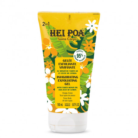 Gelée exfoliante vivifiante Hei Poa Monoi zeste de citron 150mL